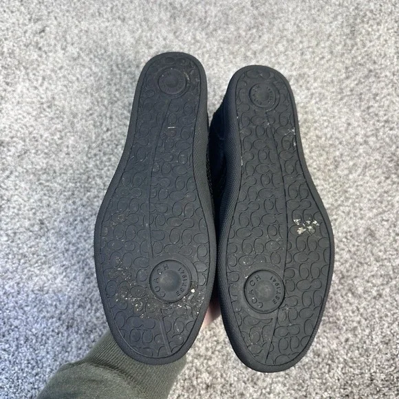 Coach Alara Women's Black Signature Jacquard & Suede Hidden Wedge Sneakers 7M - Picture 9 of 9